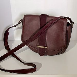 Kate Spade wine colored leather suede crossbody